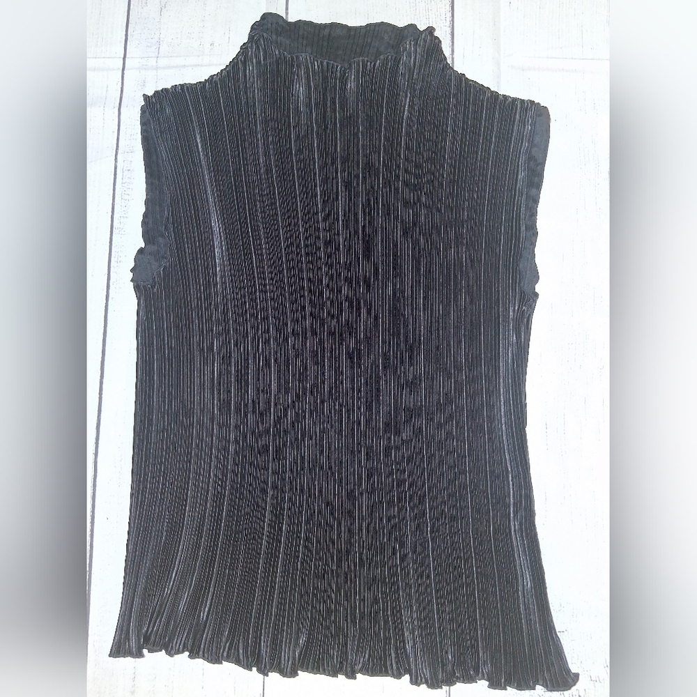 Sophisticated Black Pleated Women's Blouse